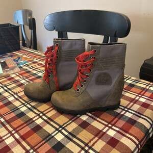 Sorel Lexie Wedge Quarry Waterproof Ankle Boots